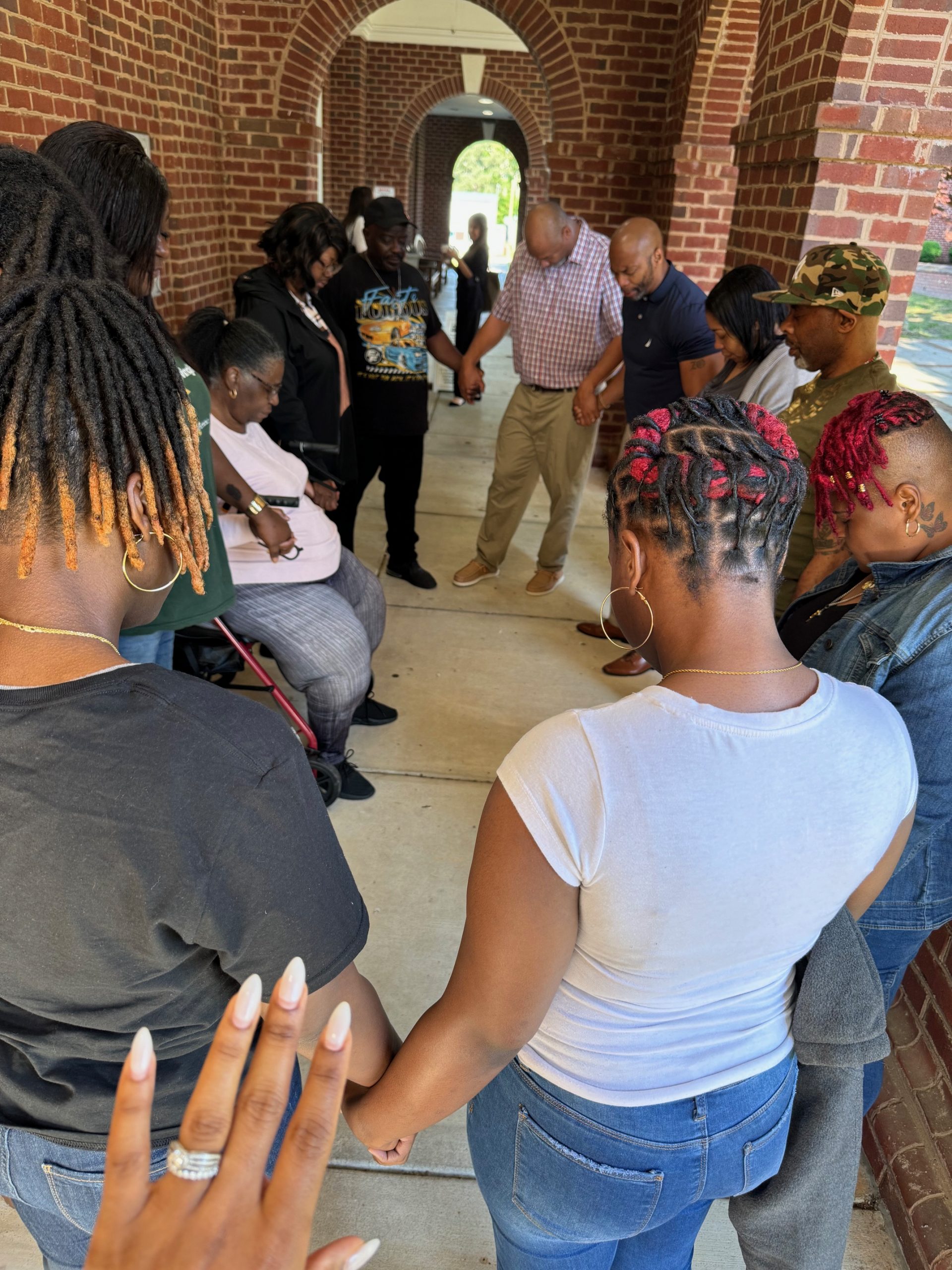 Image taken May 2024 outside the courtroom supporting Terence’s innocence